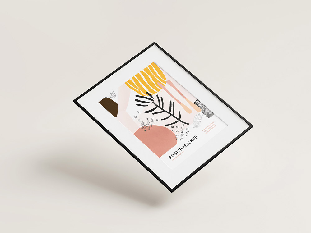 Free Thin Frame Poster Mockup PSD