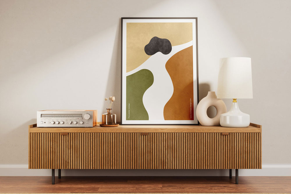 Free Dresser Poster Mockup PSD