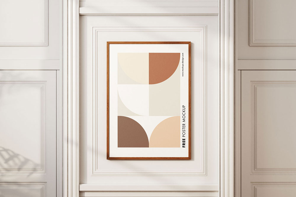 Free Decorative Wall Poster Mockup PSD