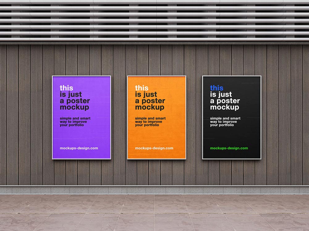 Free Street Frames Poster Mockup PSD