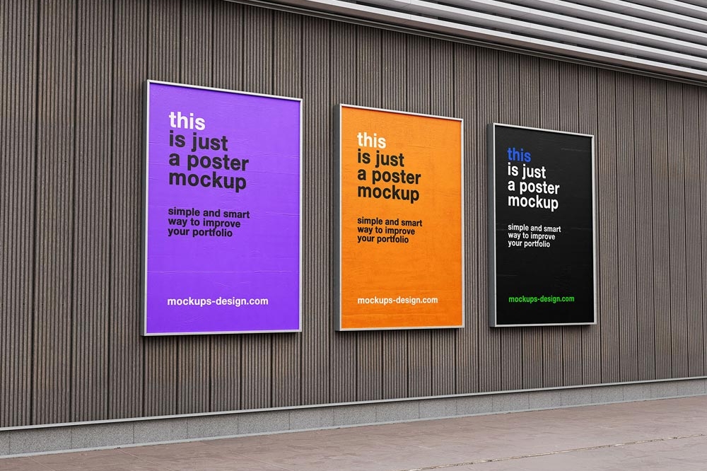Free Street Frames Poster Mockup PSD