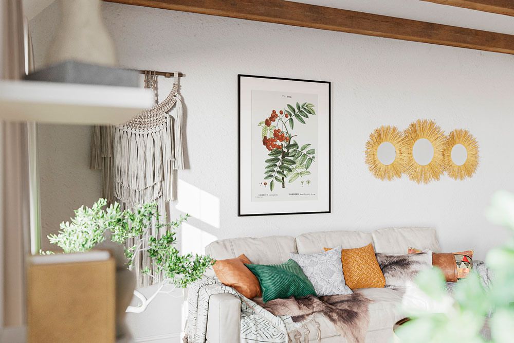 Free Cozy Room Poster Mockup PSD