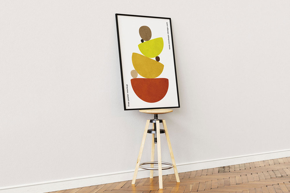 Free Stool Poster Mockup PSD