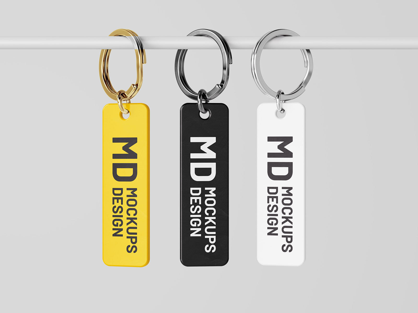 Free Rectangle Keychain Mockup PSD