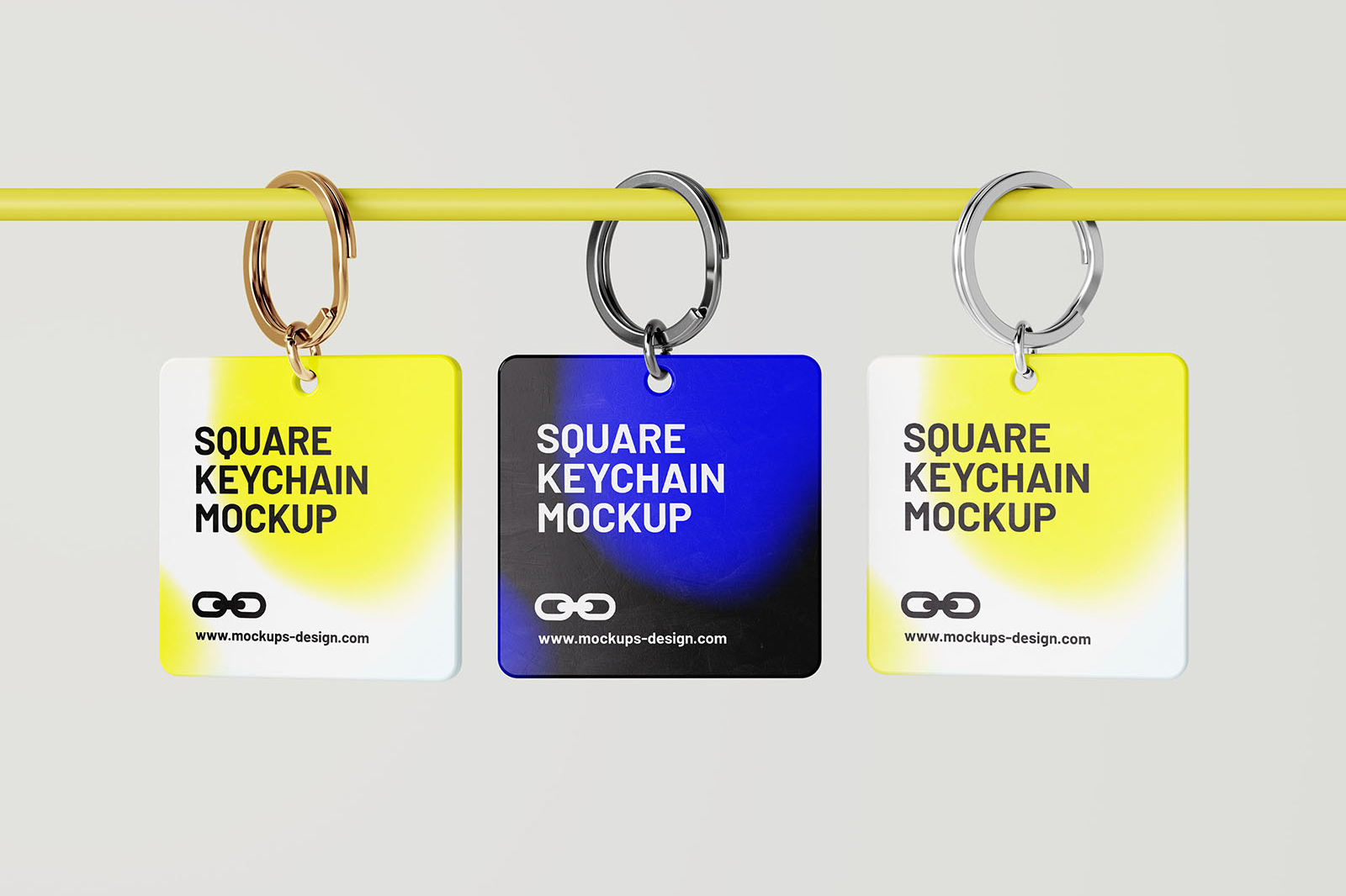 Free Square Keychain Mockup PSD