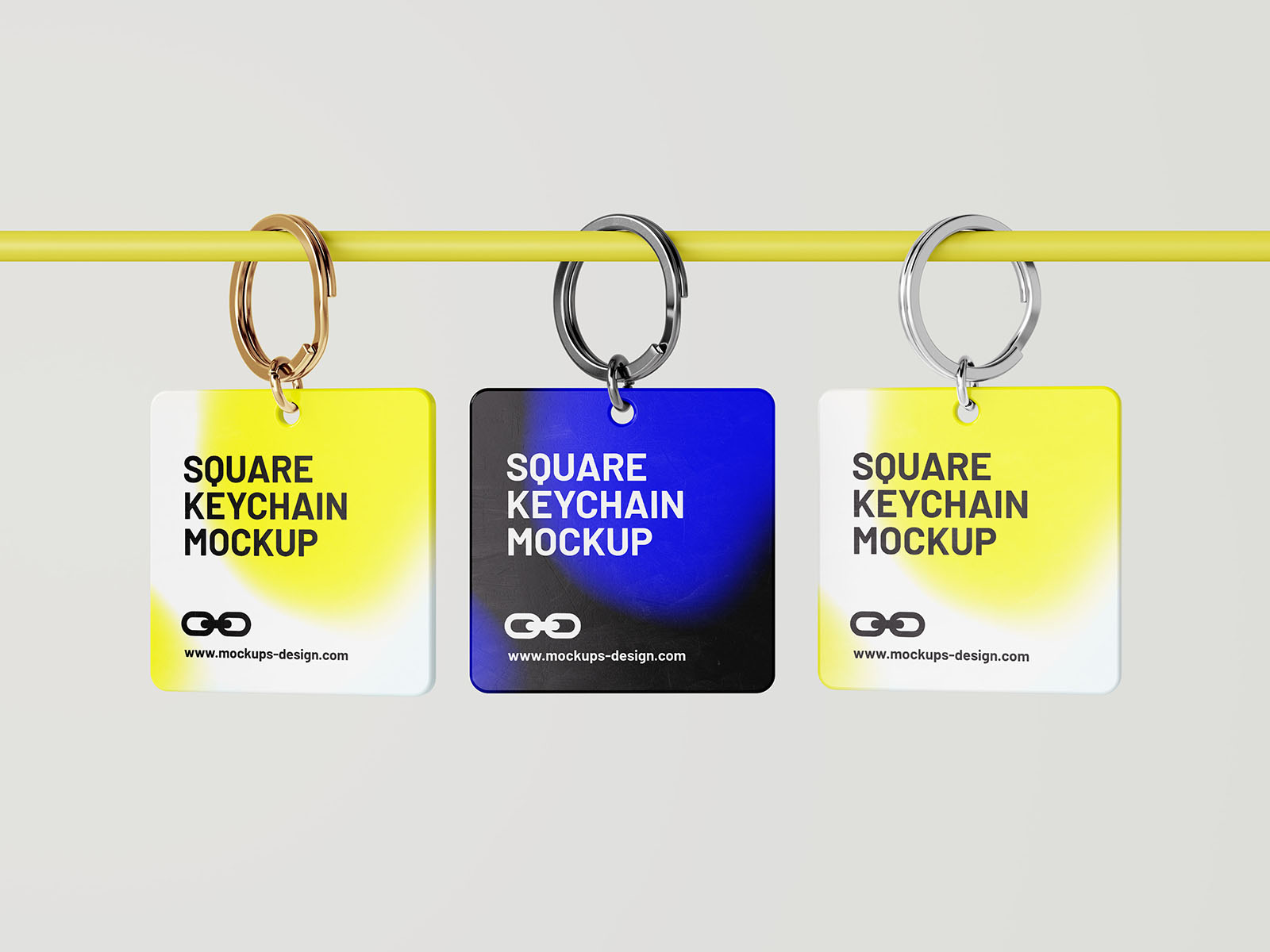 Free Square Keychain Mockup PSD