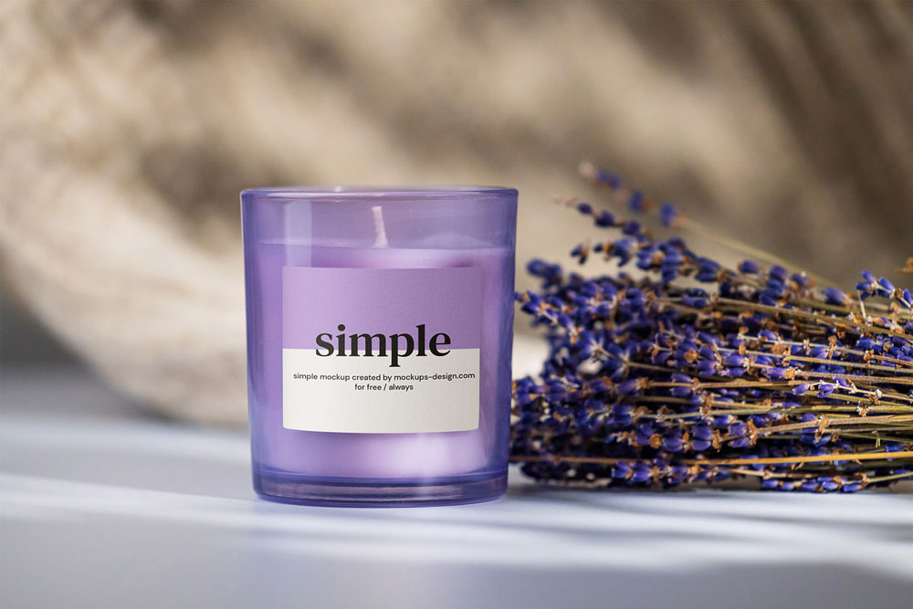 Free Violet Candle Mockup PSD