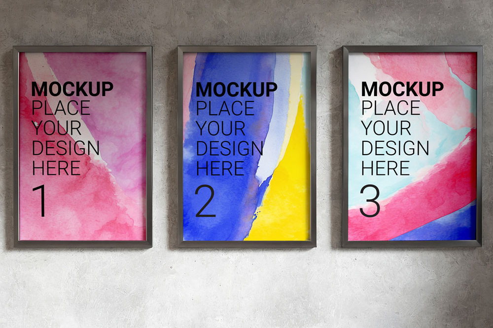 Free Wall Frame Poster Mockup PSD