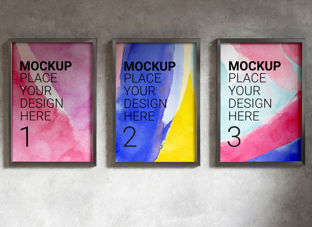 Free Wall Frame Poster Mockup PSD