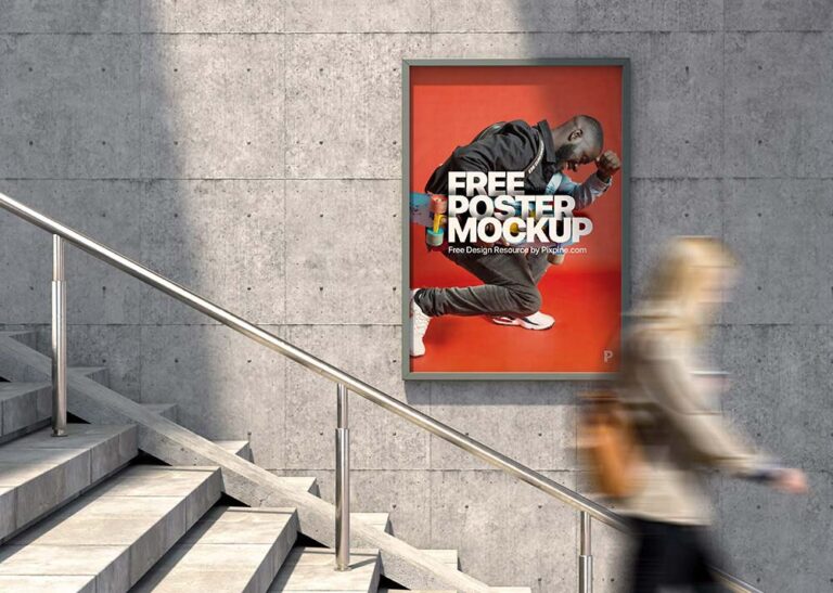 Free Urban Vertical Poster Mockup PSD | Mockupful