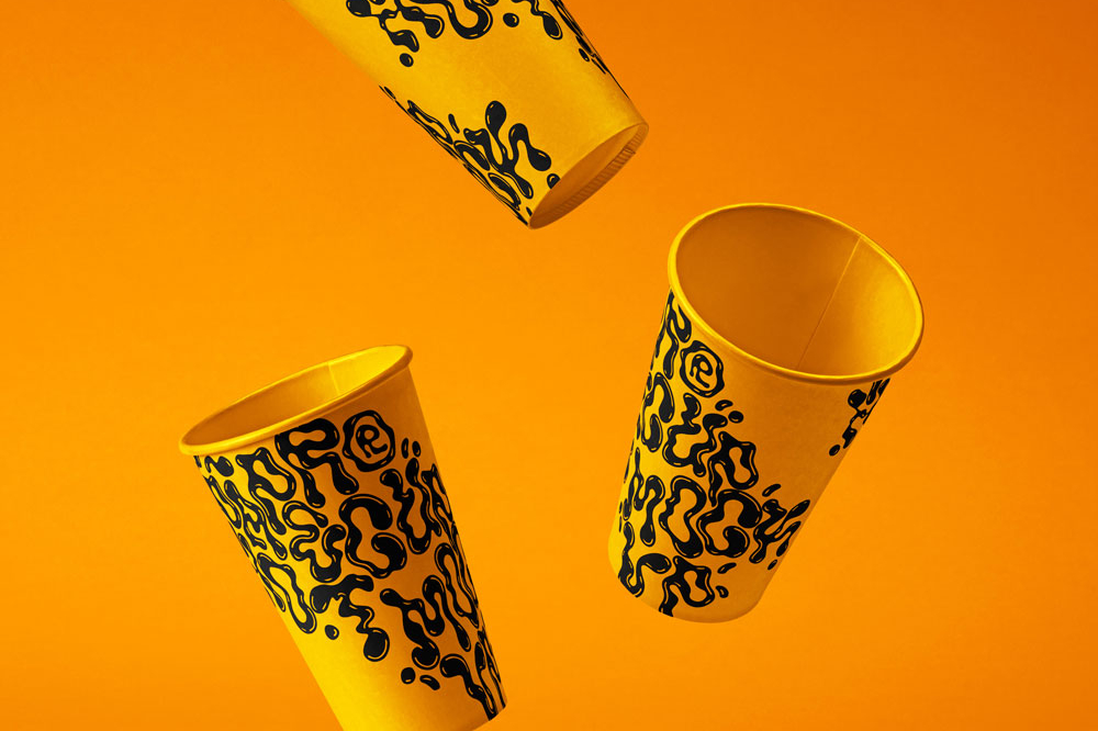 Free Falling Paper Cup Mockup PSD