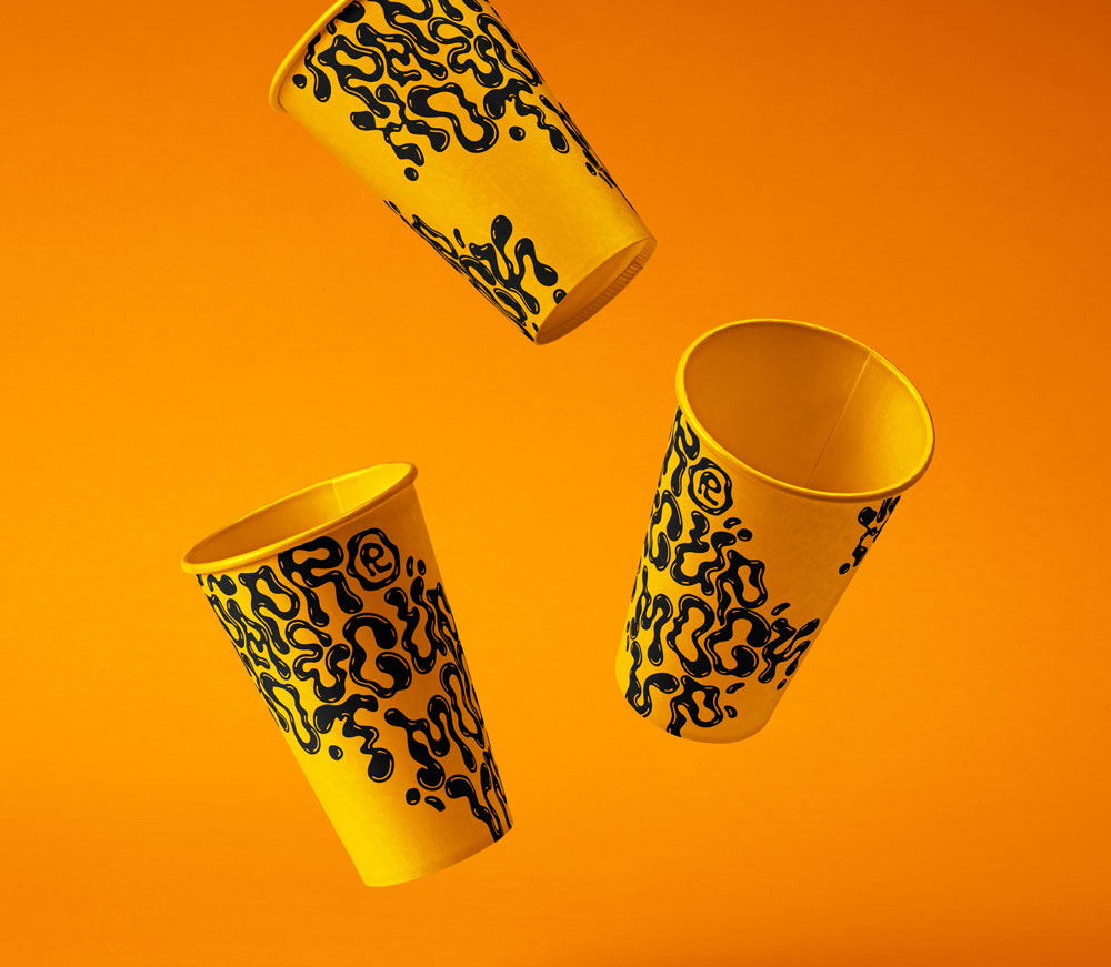 Free Falling Paper Cup Mockup PSD