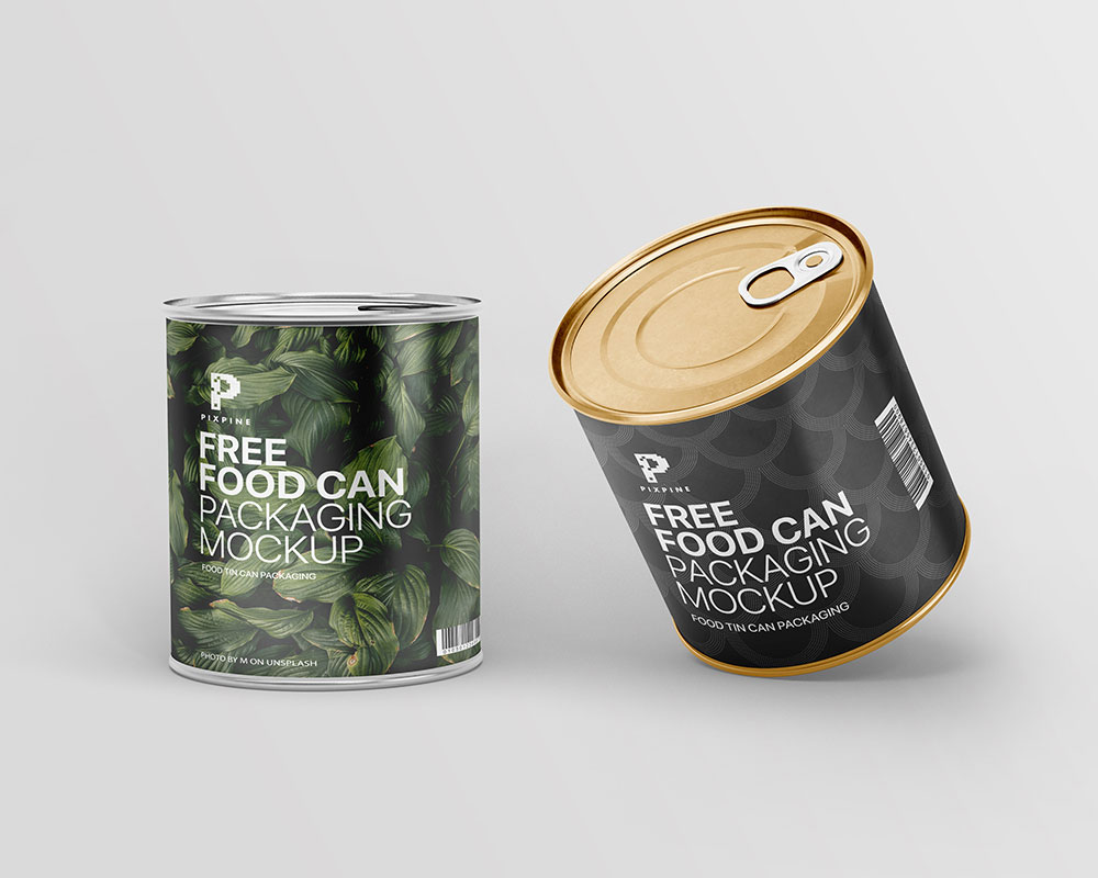 Free Food Can Mockup PSD