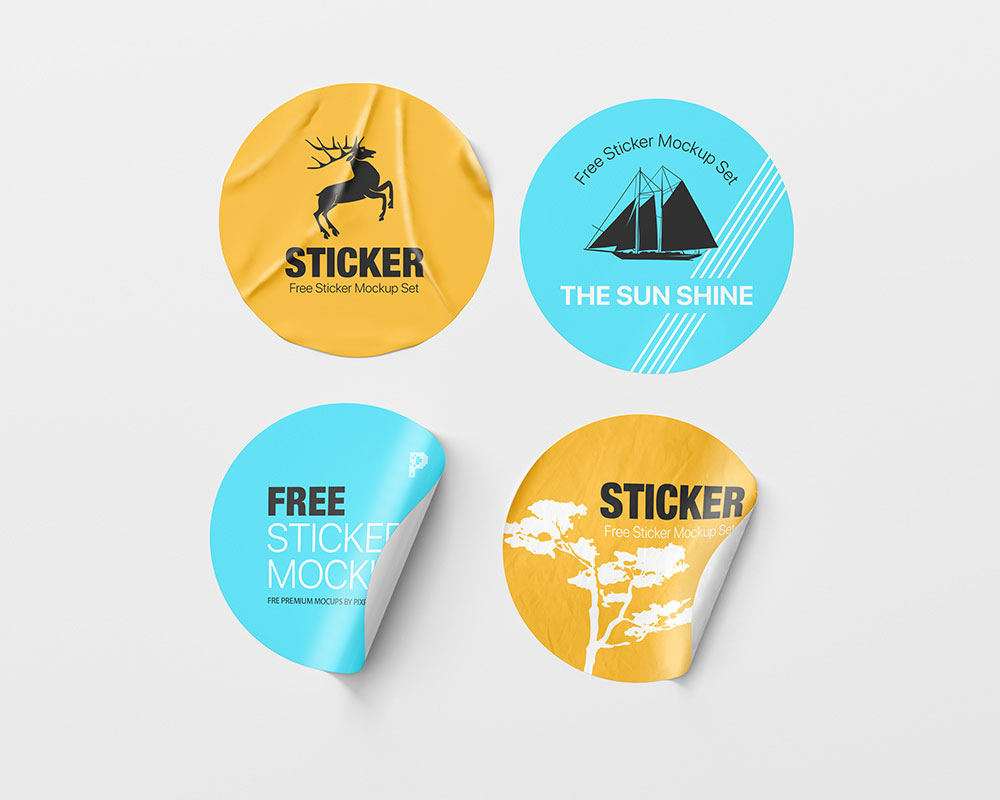 Free Sticker Mockup PSD