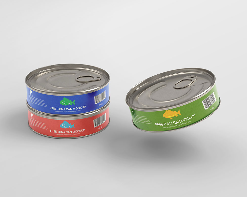 Free Tuna Can Mockup PSD