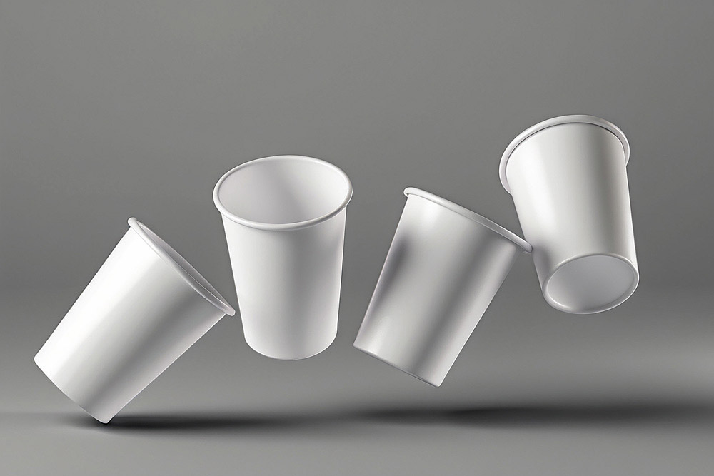 Free Hovering Paper Cup Mockup PSD