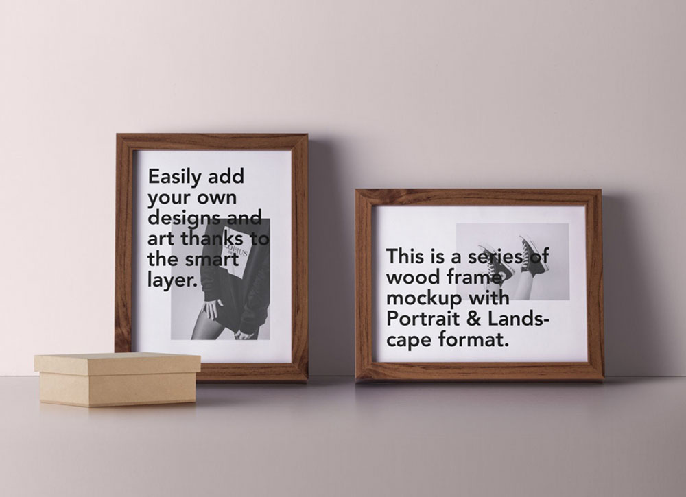 Free Wood Frame Mockup PSD