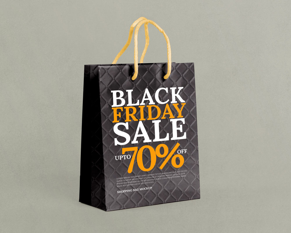 Free Standing Shopping Bag Mockup PSD