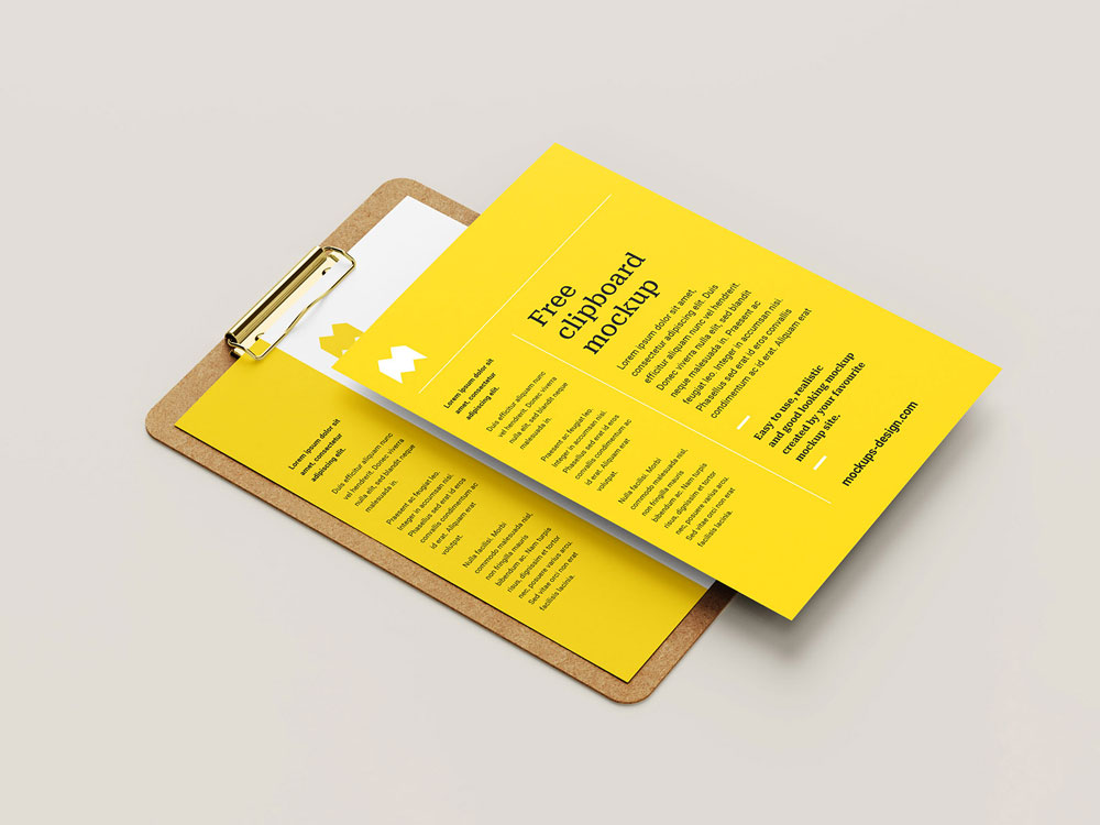 Free Clipboard Mockups PSD