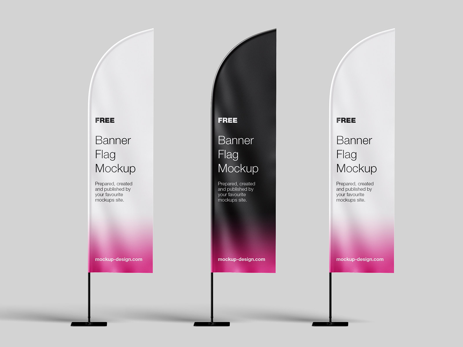 Free Banner Flag Mockup PSD
