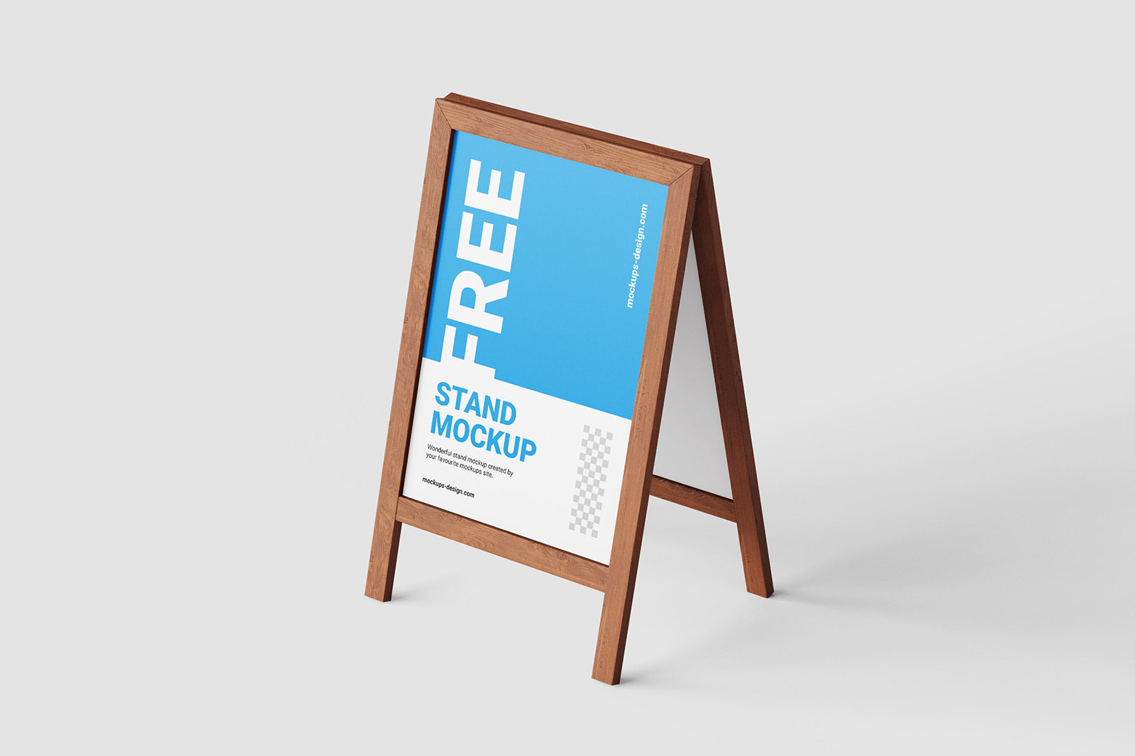 Free Wooden Stand Mockup PSD