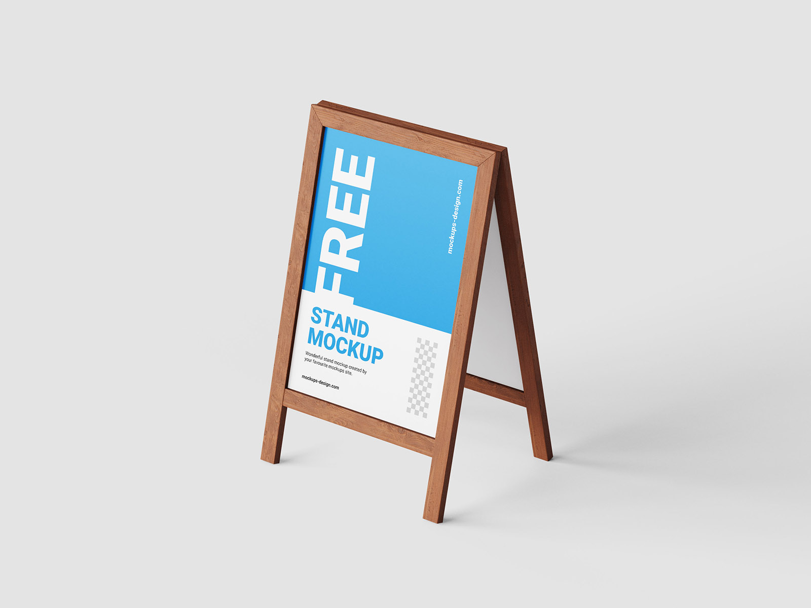 Free Wooden Stand Mockup PSD