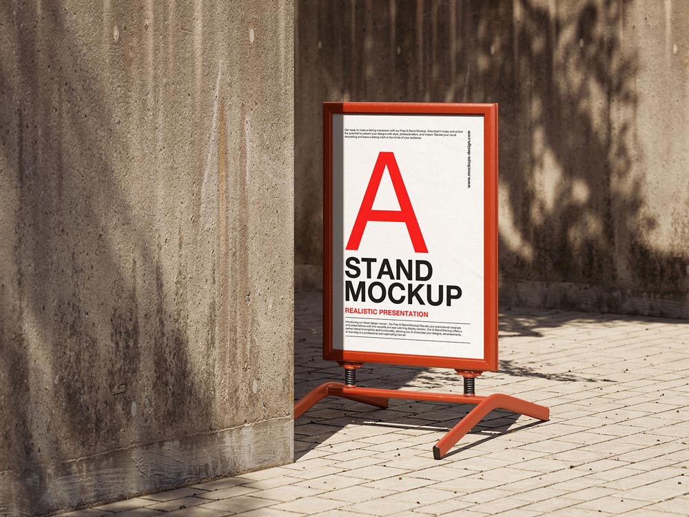 Free Outdoor A-stand Mockup PSD