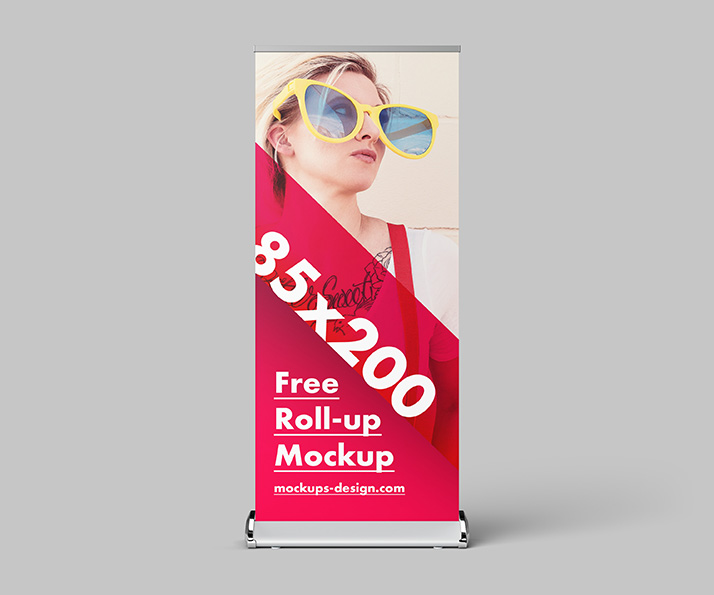 Free Roll-up Banner Mockup PSD