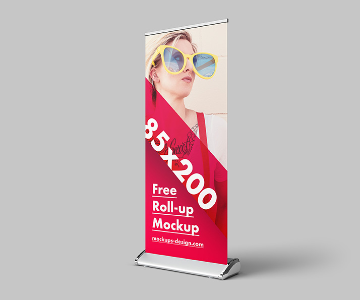 Free Roll-up Banner Mockup PSD