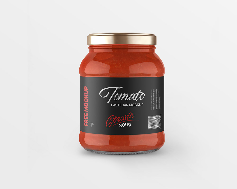 Free Tomato Paste Jar Mockup PSD