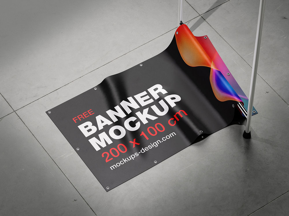 Free Floor Banner Mockup PSD