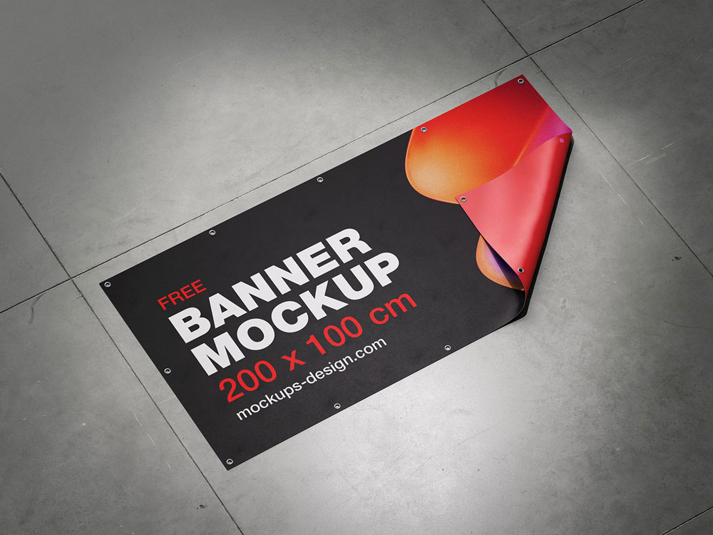 Free Floor Banner Mockup PSD