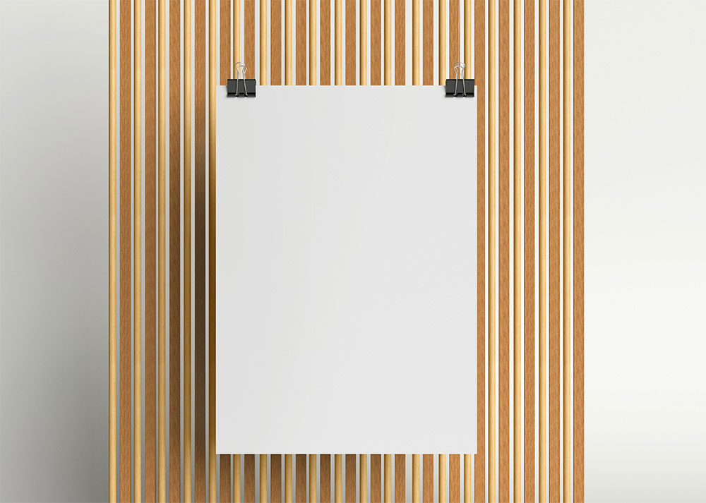 Free Hanging Paper Poster Mockup PSD