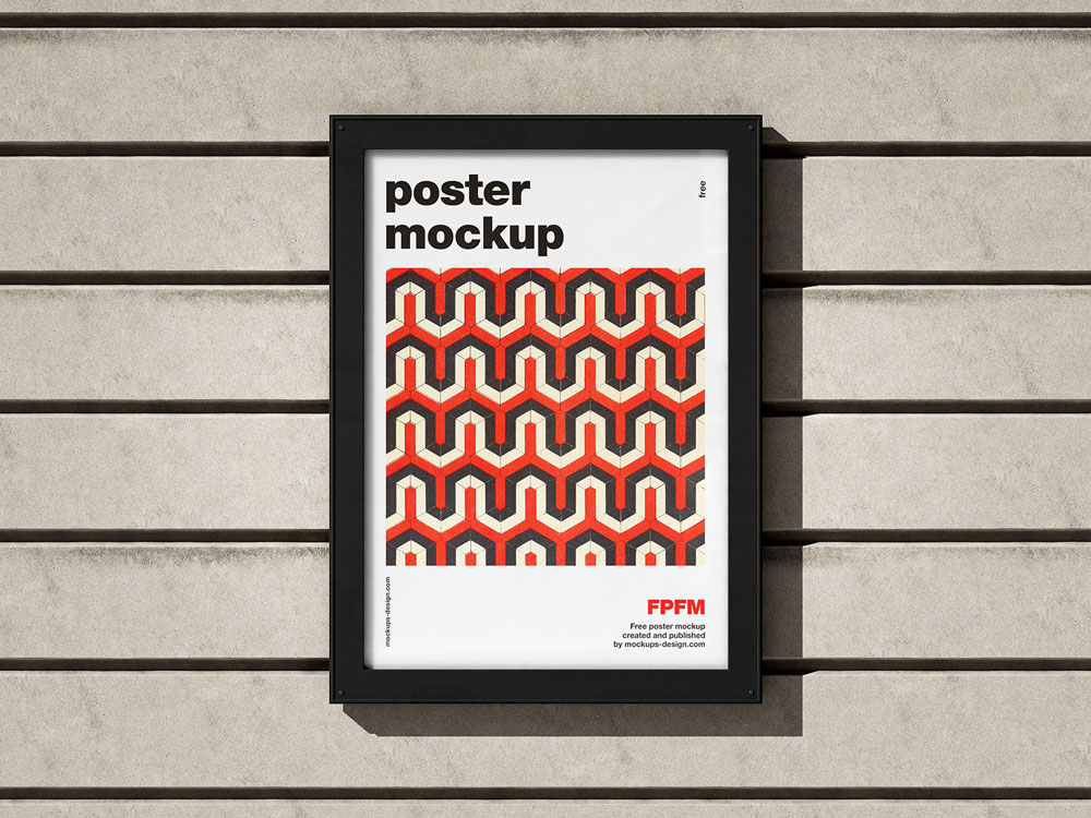 Free Metal Display Poster Mockup PSD