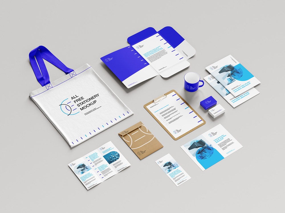Free Stationery Materials Mockup PSD