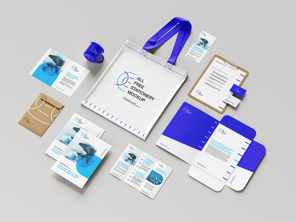 Free Stationery Materials Mockup PSD