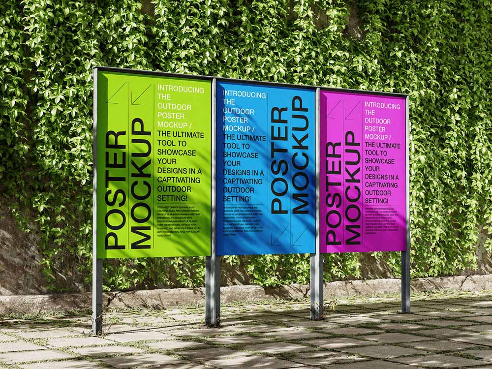 Free Outdoor Posters Mockup PSD