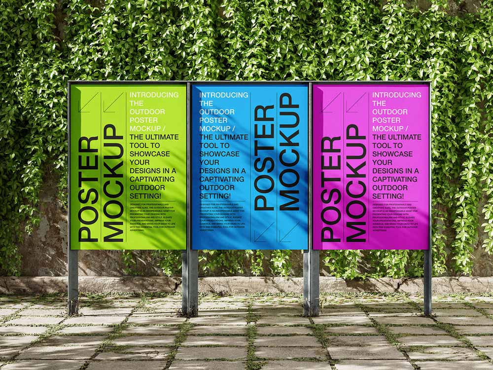 Free Outdoor Posters Mockup PSD