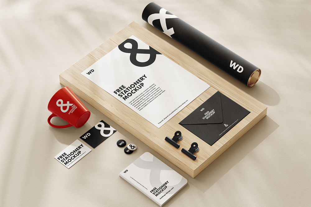 Free Warm Stationery Mockup PSD