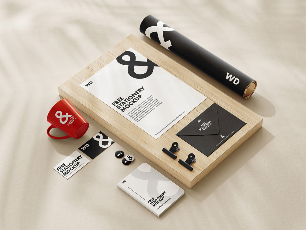 Free Warm Stationery Mockup PSD