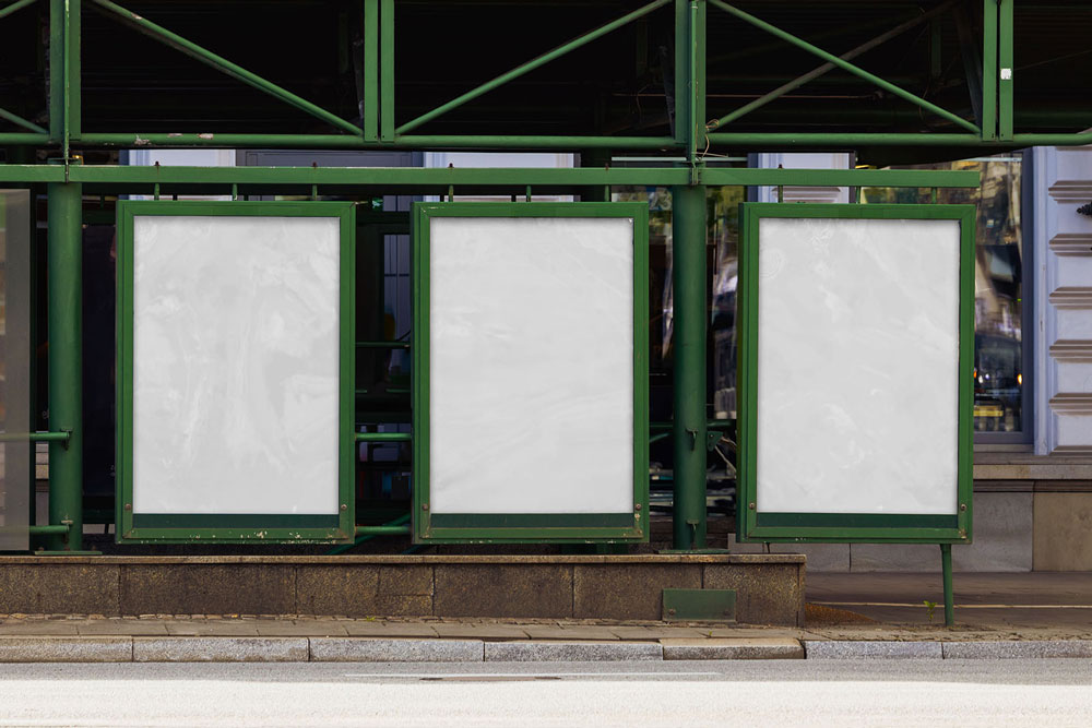 Free Three Metal Poster Mockup PSD
