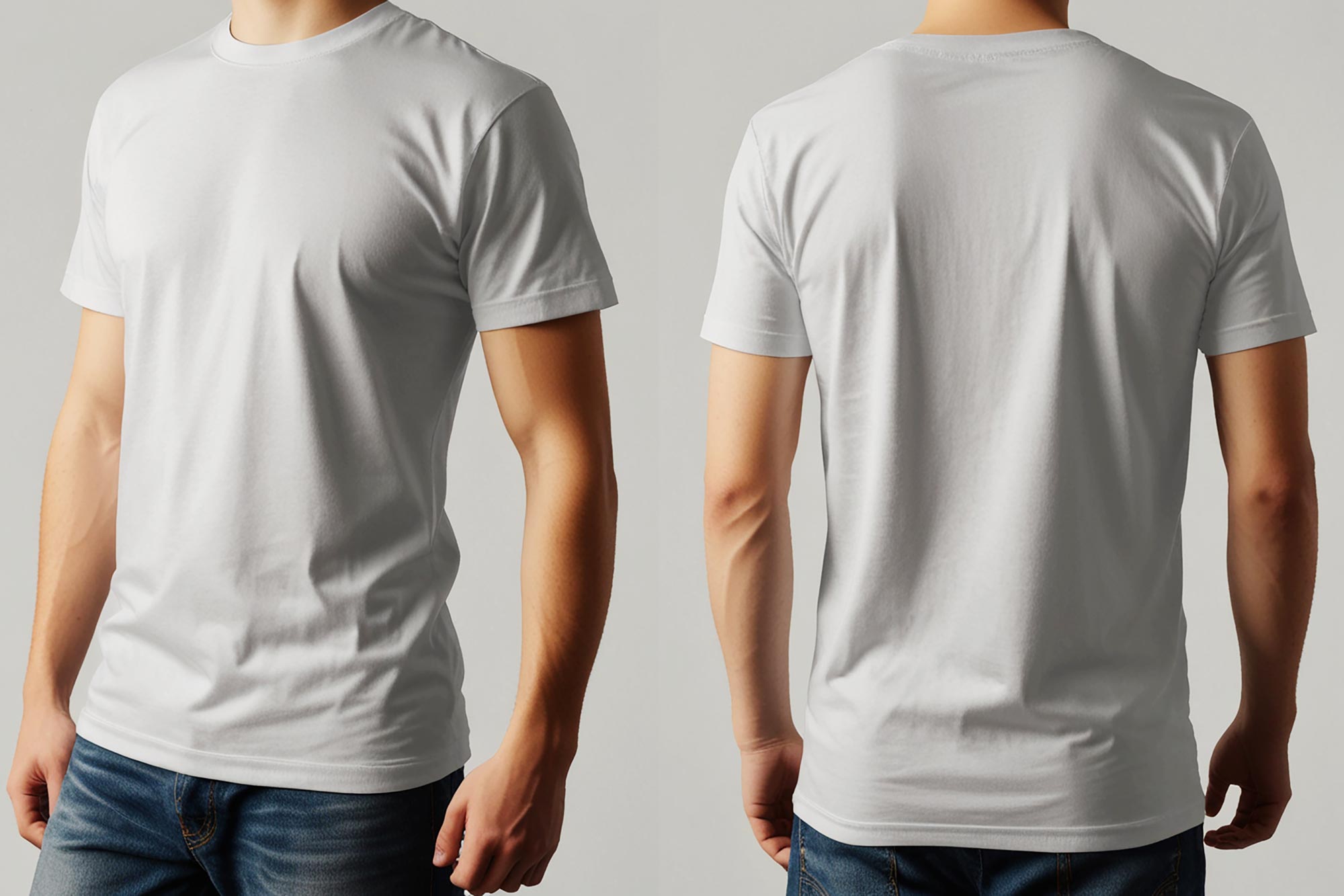 Front Back Man T-shirt Mockup