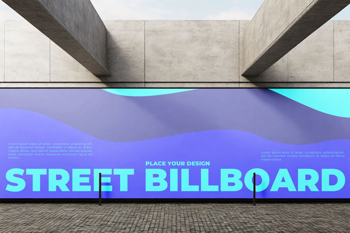 Free Street Billboard Mockup