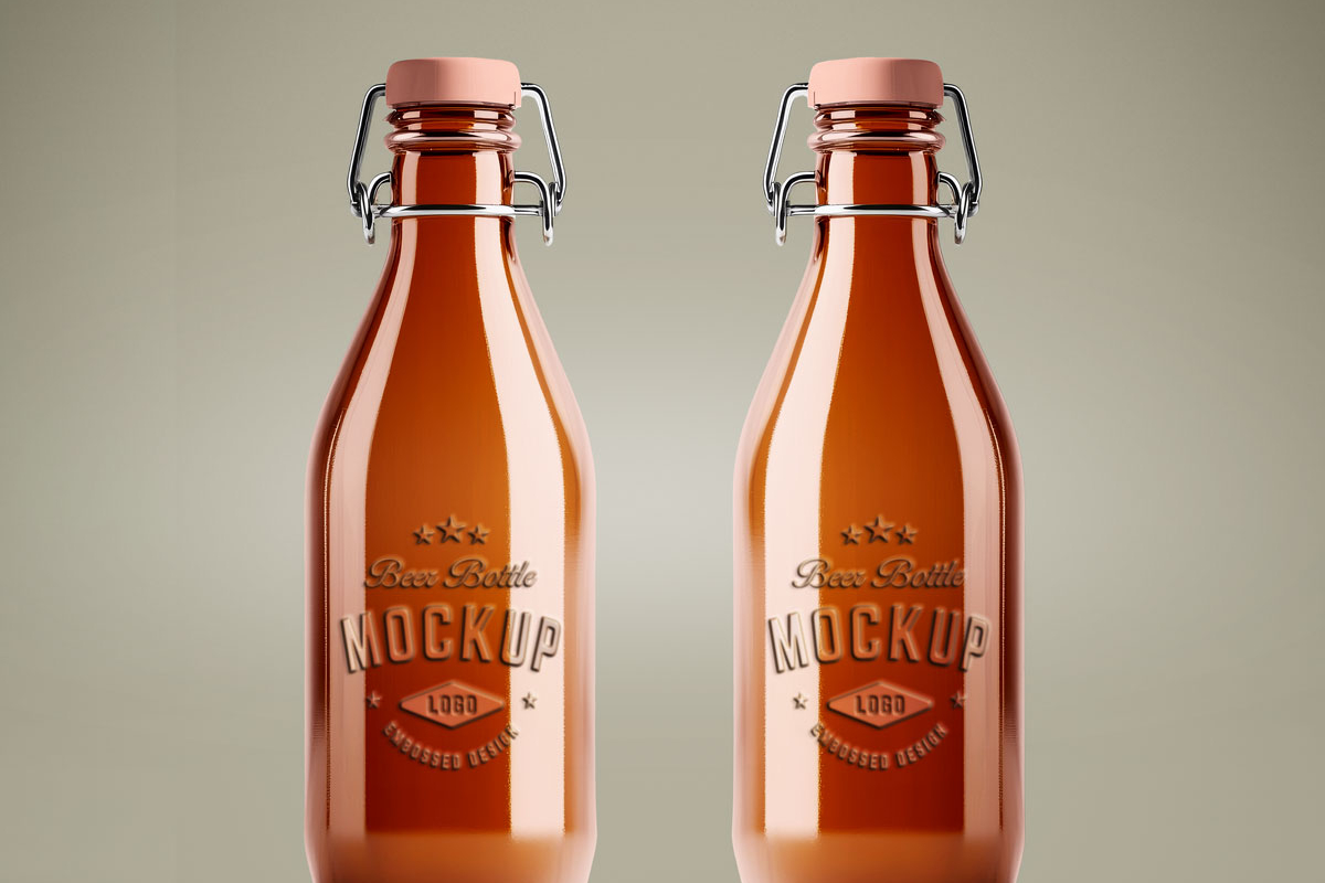 Free Beer Bottle Mockup
