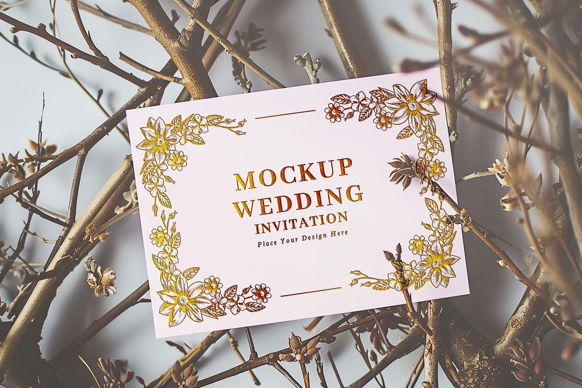 Free Wedding Invitation Card Mockup