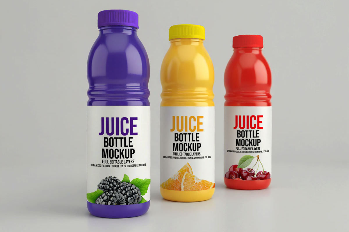 Free Juice Bottle Mockup