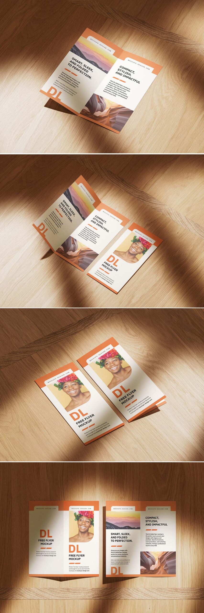 Free Folded DL Flyer Mockup PSD