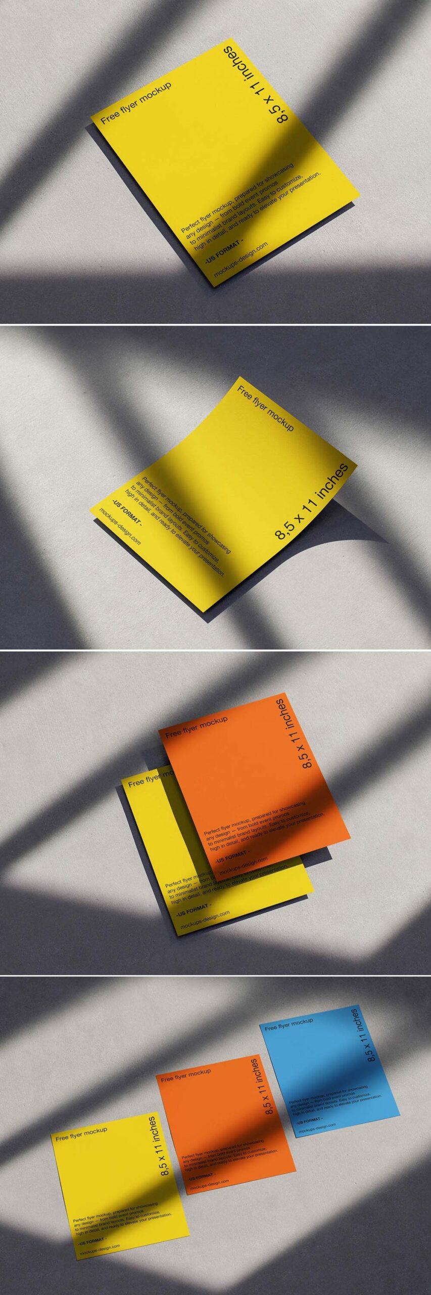Free Shadowed US Flyer Mockup PSD