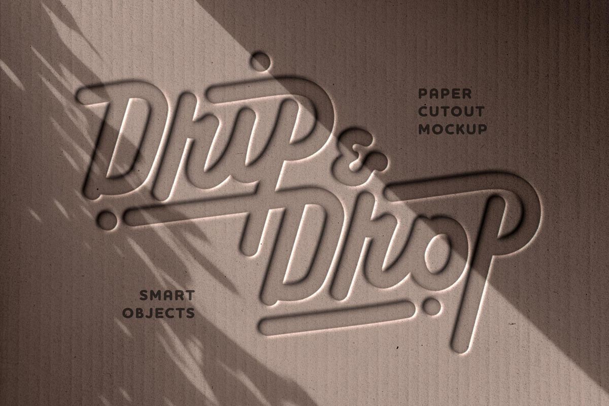 Free Debossed Cardboard Logo Mockup PSD