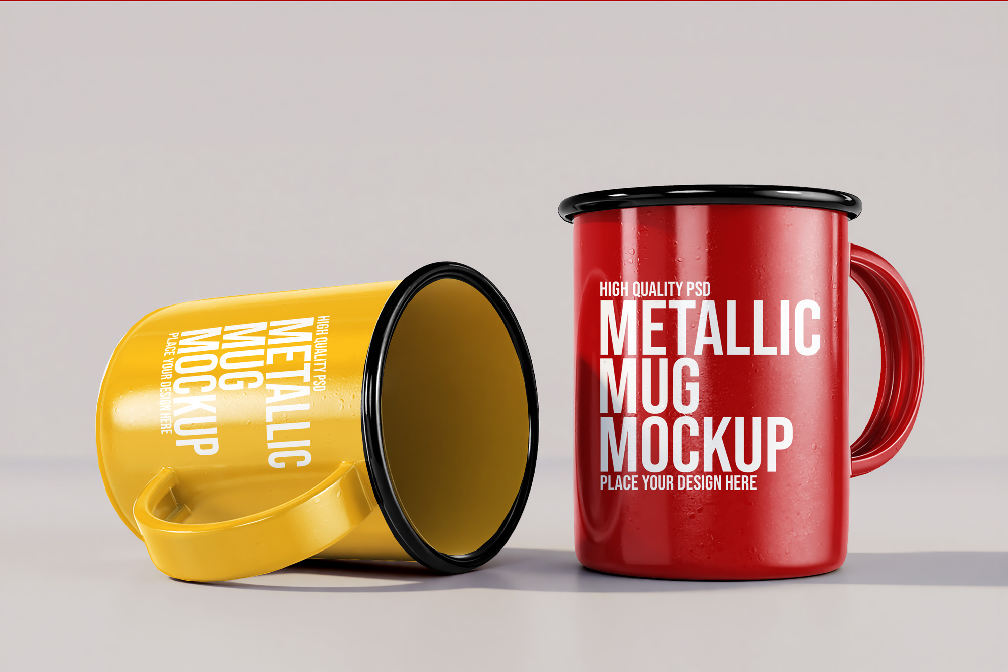 Free Long Enamel Mug Mockup